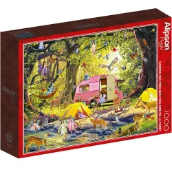 Puzzle Alipson Camping de hadas con amigos del bosque de 1000 piezas