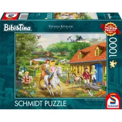 Puzzle Schmidt Bibi y Tina – diversión en el Martinshof de 1000 piezas 58425
