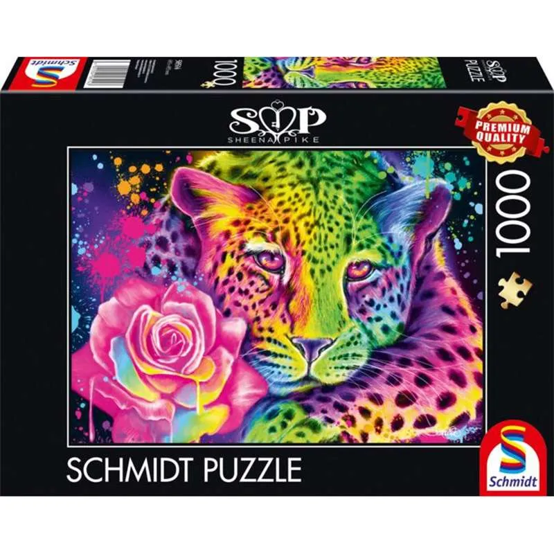 Puzzle Schmidt Leopardo arcoíris de neón de 1000 piezas 58514