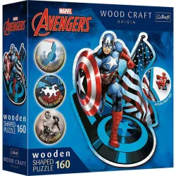 Puzzle Trefl El intrépido Capitán América de 160 piezas de madera 20194