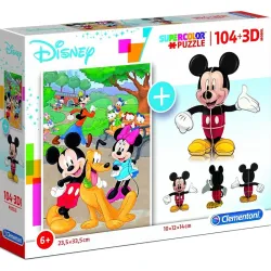 Comprar Puzzle Clementoni Disney Mickey + 3D 104 piezas 20157